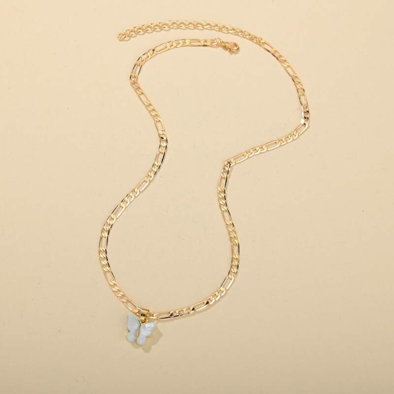 

Butterfly Charm Necklace, White