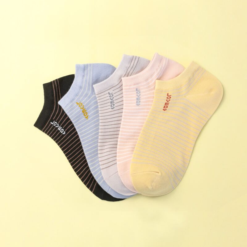 

5pairs Striped Pattern Socks, Multicolor
