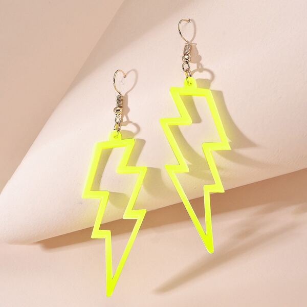 

Lightning Decor Drop Earrings, Yellow bright