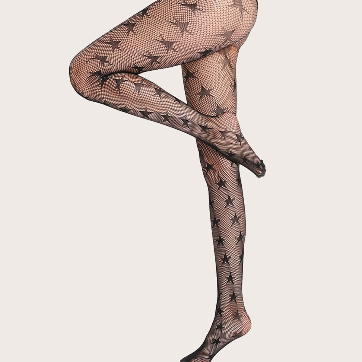 

Star Pattern Fishnet Tight, Black