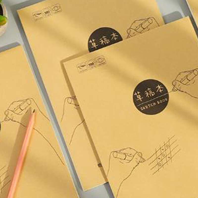 

1pack Hand Print Cover Draftbook, Multicolor