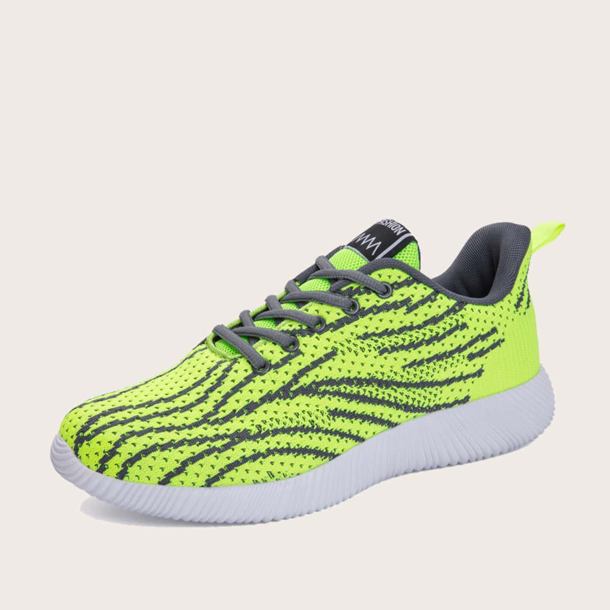 

Guys Neon Lime Lace-up Front Knit Sneakers, Green