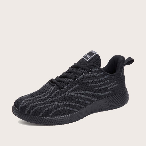

Men Lace-up Front Low Top Sneakers, Black
