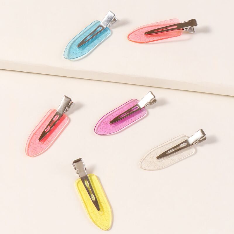 

6pcs Glitter Hair Clip, Multicolor