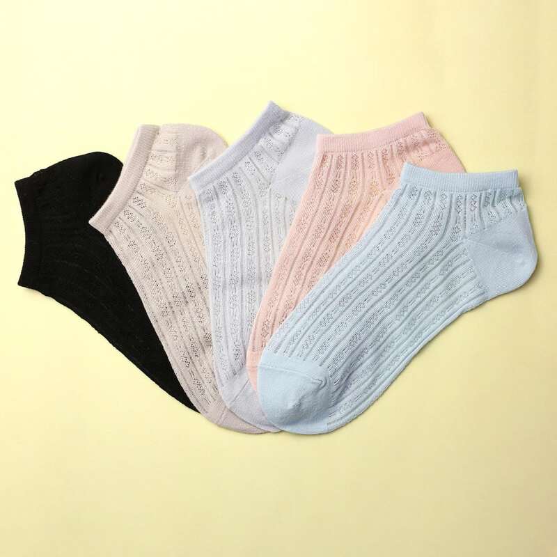 

5pairs Geometric Pattern Socks, Multicolor