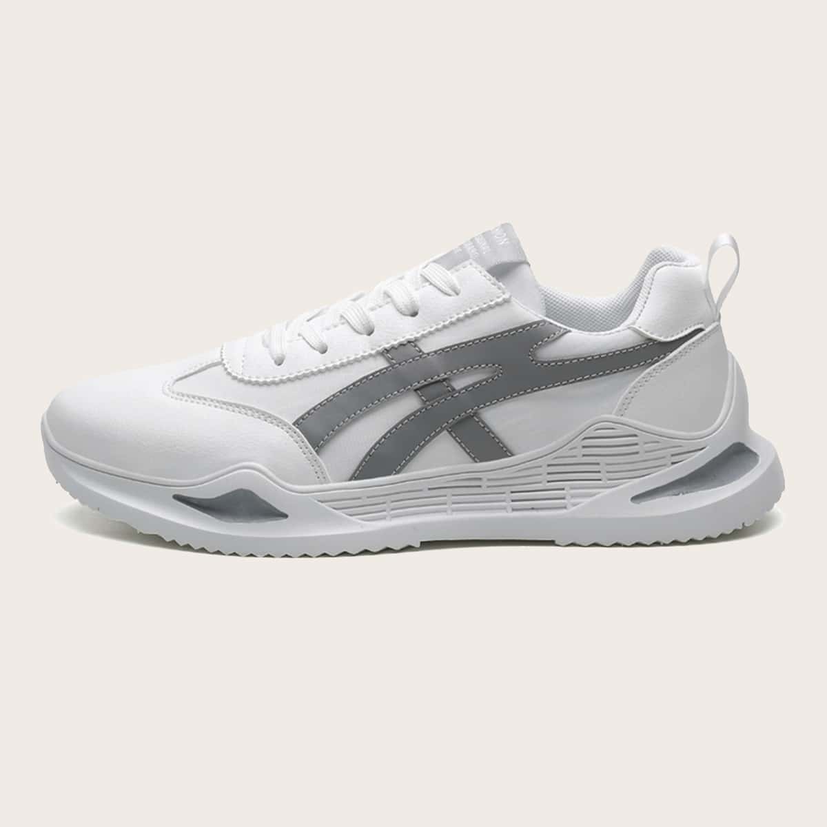 

Guys Lace-up Front Colorblock Sneakers, White