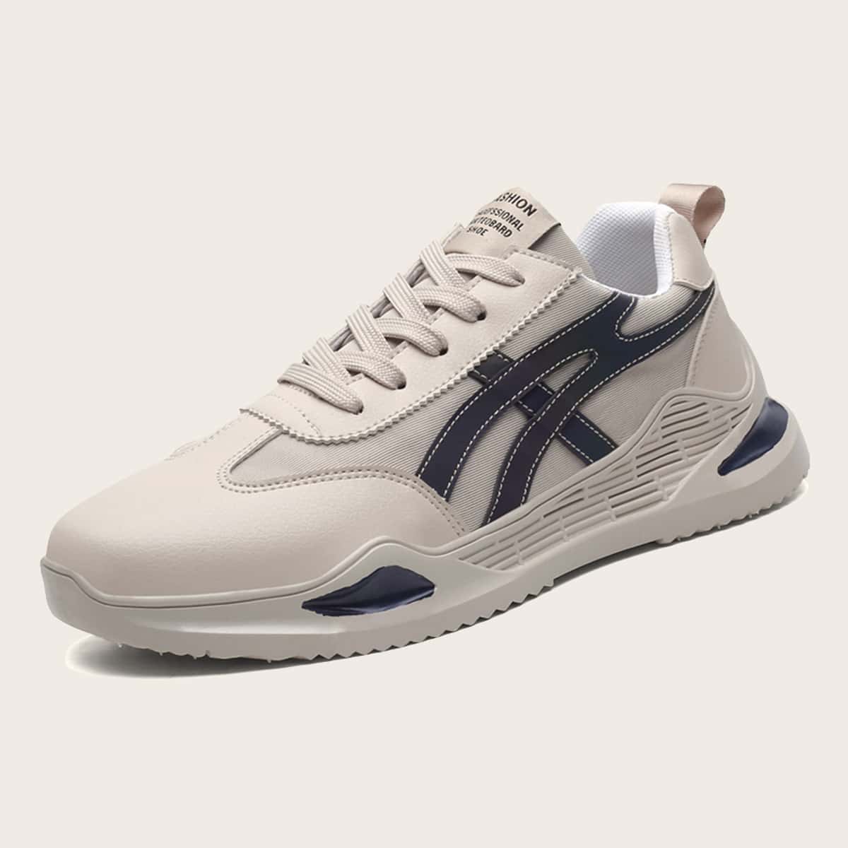 

Guys Lace-up Front Colorblock Sneakers, Beige