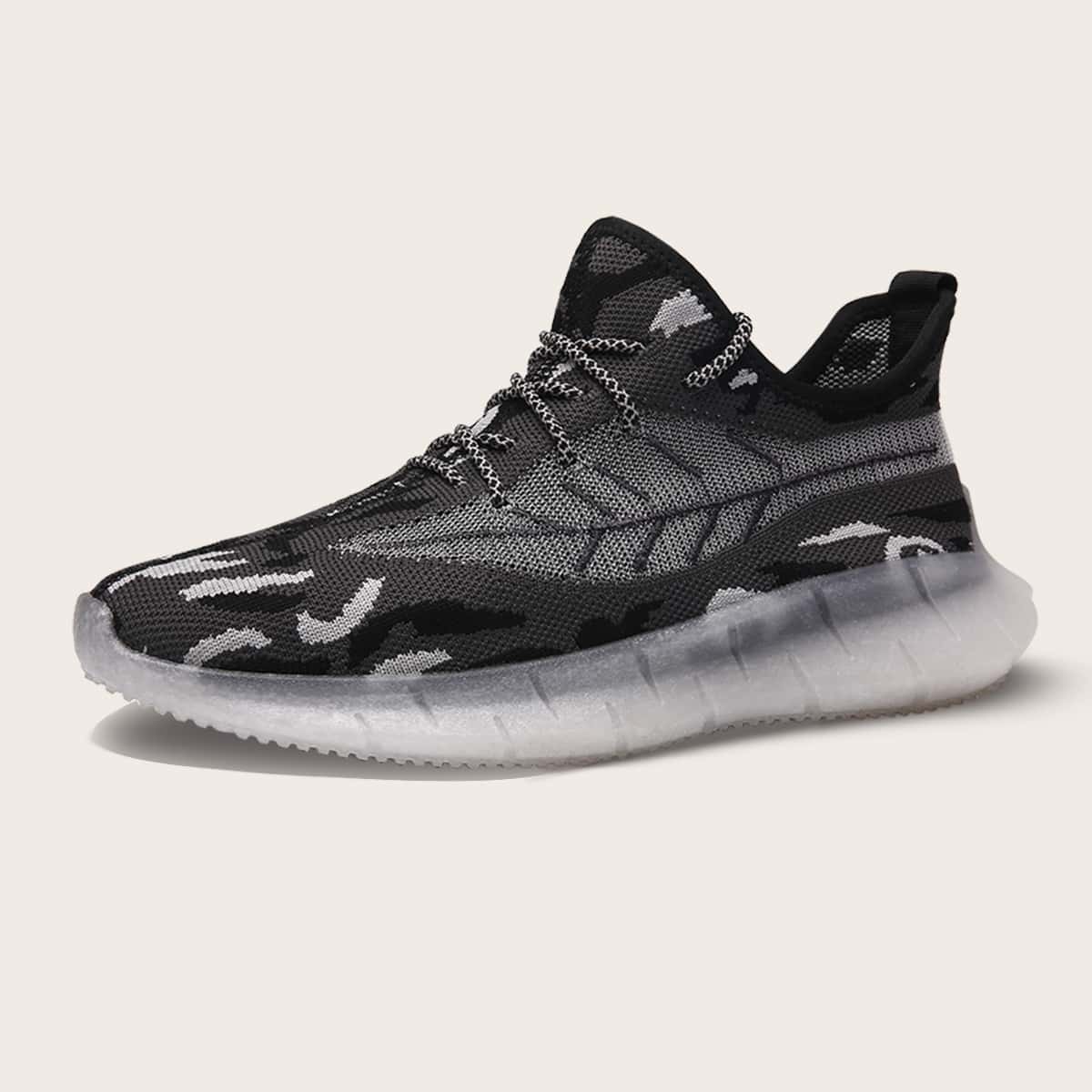 

Guys Lace-up Front Knit Sneakers, Black
