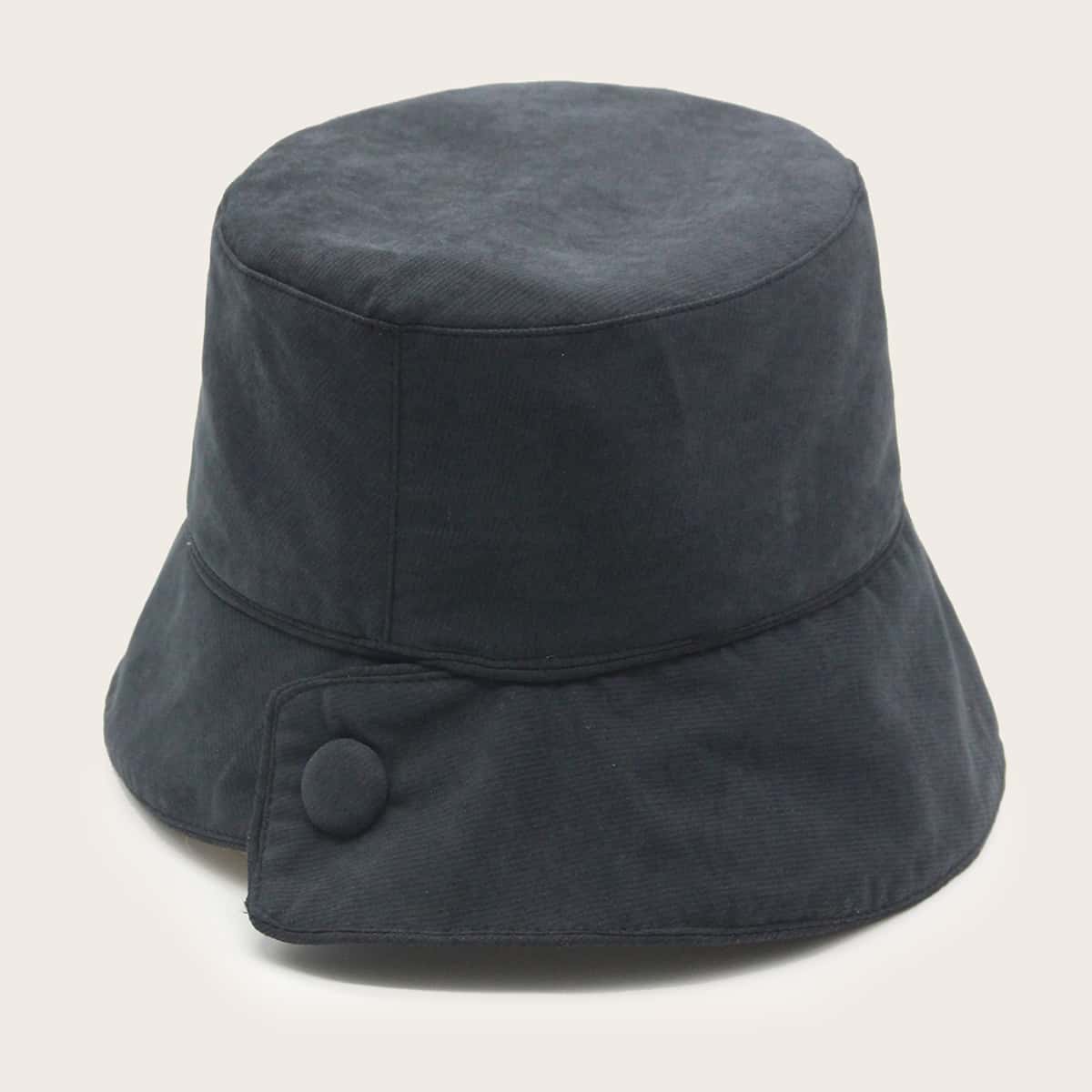 

Simple Solid Bucket Hat, Black