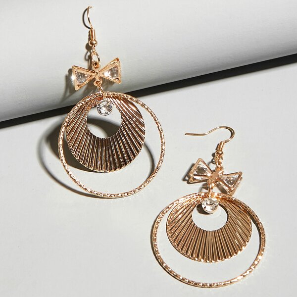 

Bow Decor Drop Earrings, Gold