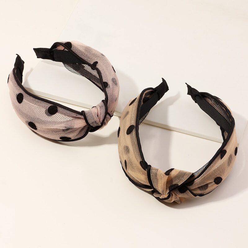 

2pcs Polka Dot Hair Hoop, Multicolor