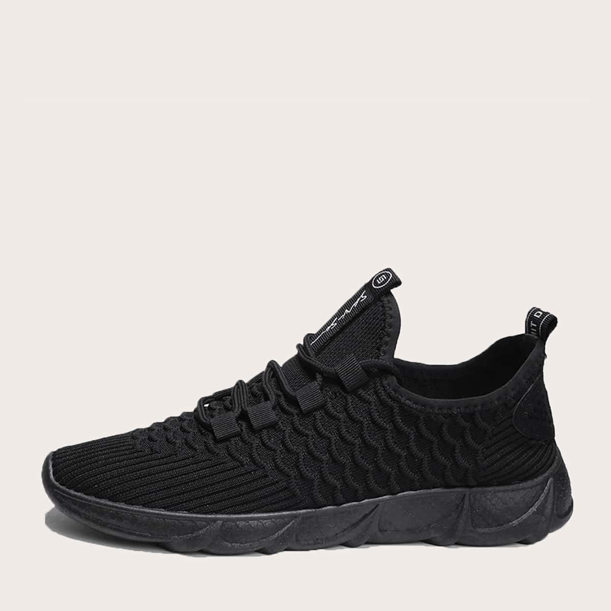 

Guys Lace-up Front Letter Graphic Sneakers, Black
