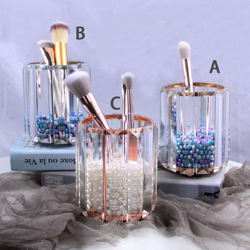 

1pc Clear Makeup Brush Storage Bucket, Multicolor