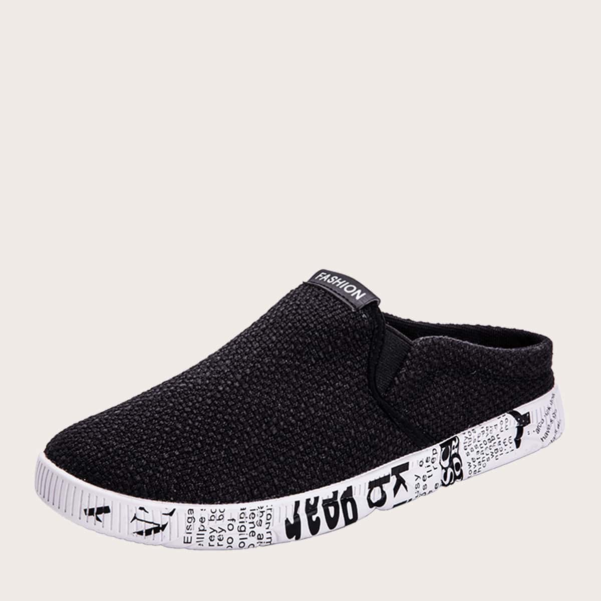 

Guys Letter Graphic Sneaker Mules, Black