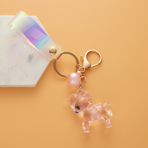 

Unicorn Decor Charm Keychain, Pink