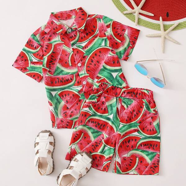 

Toddler Boys Watermelon Print Shirt & Shorts, Multicolor