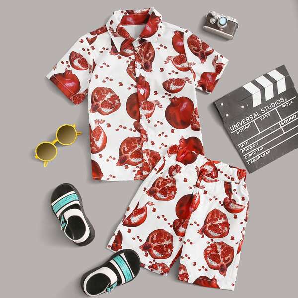 

Toddler Boys Pomegranate Print Shirt & Shorts, Multicolor