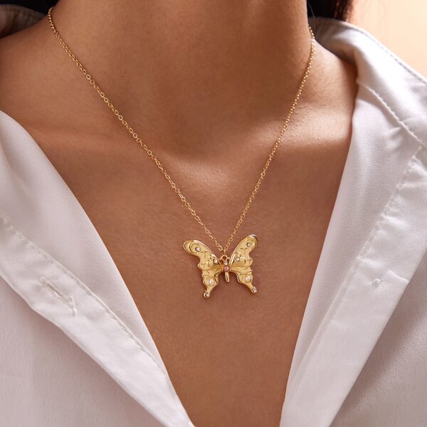

Butterfly Charm Necklace, Gold