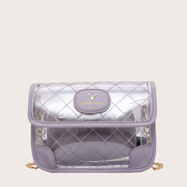 

Прозрачная двойная сумка через плечо, Пурпурный