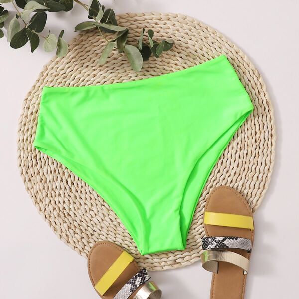 

Neon Green High Waisted Bikini Panty, Green bright