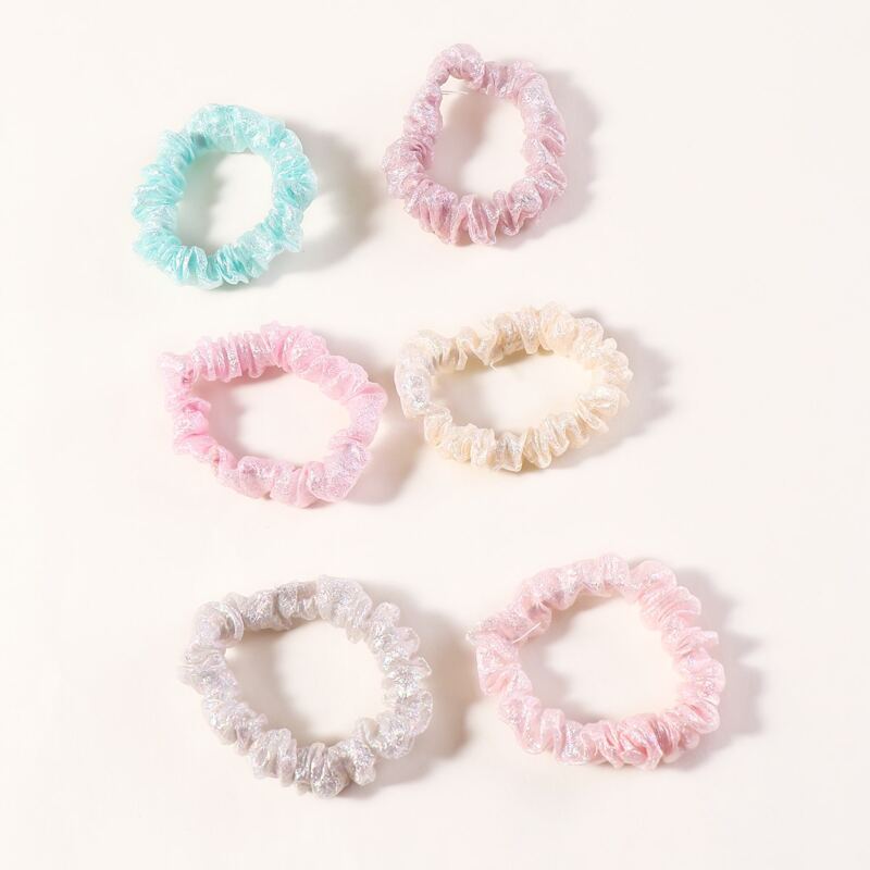 

6pcs Solid Scrunchie, Multicolor