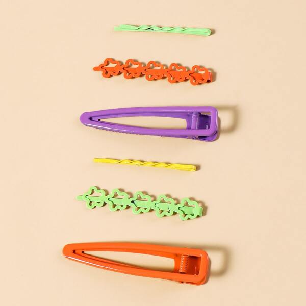 

6pcs Hair Clip & Bobby Pin Set, Multicolor