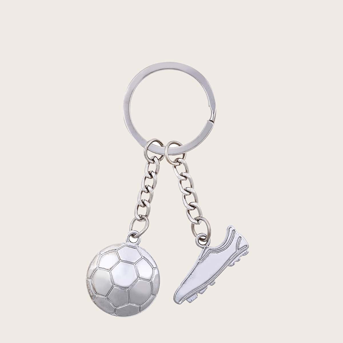 

Guys Football Charm Keychain, Silver