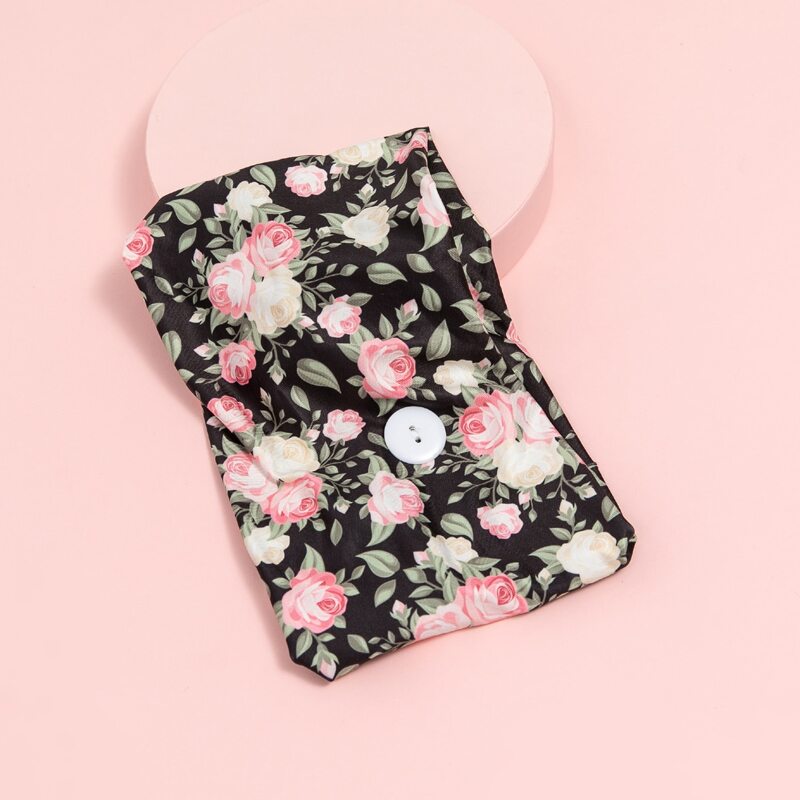 

Rose Print Button Detail Headband, Multicolor