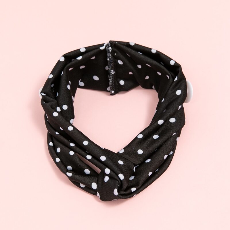

Polka Dot Pattern Headband, Black