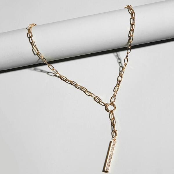 

Bar Y Lariat Necklace, Gold