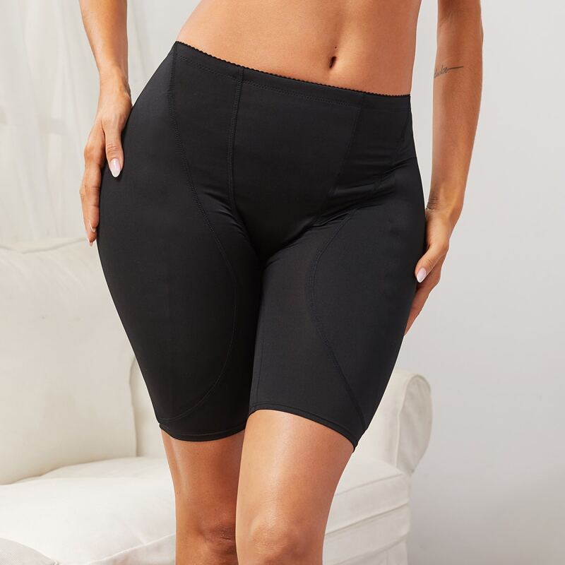 Contrast Mesh Shapewear Shorts, Black