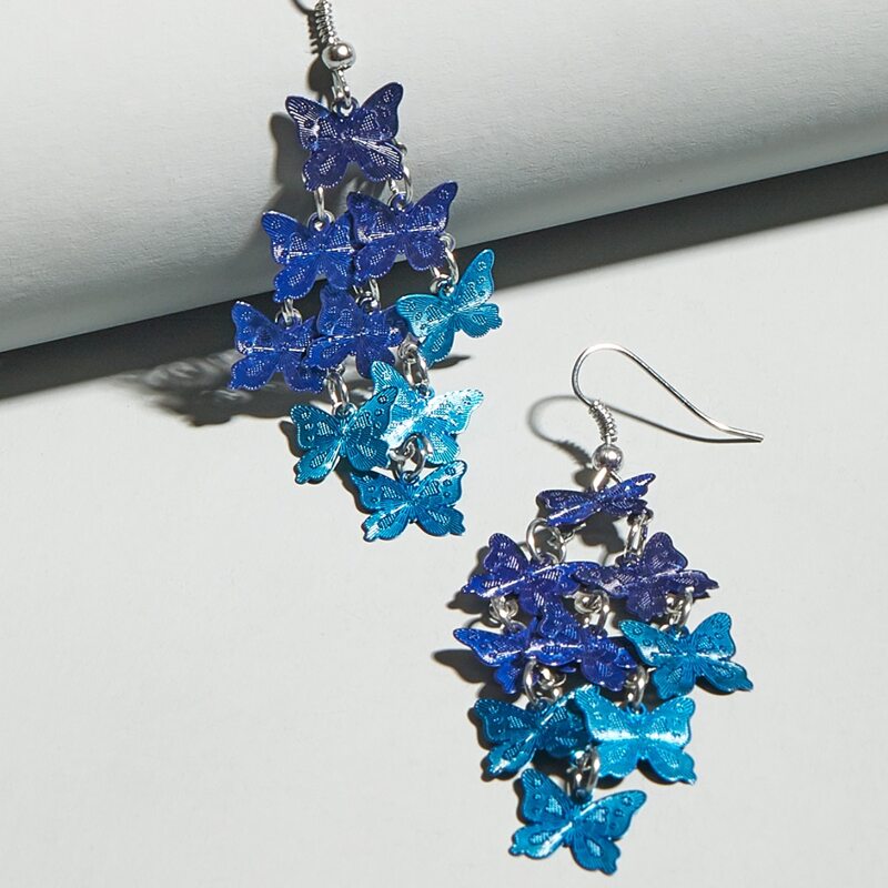 

Butterfly Decor Drop Earrings, Blue
