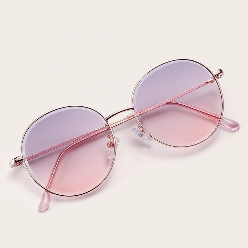 

Metal Round Frame Sunglasses, Multicolor