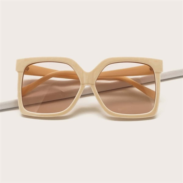 

Square Frame Sunglasses, Beige
