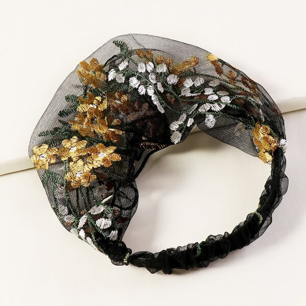 

Flower Detail Mesh Headband, Multicolor