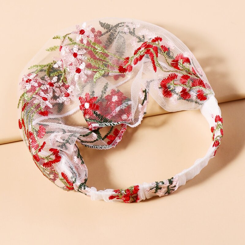 

Flower Detail Mesh Headband, Multicolor