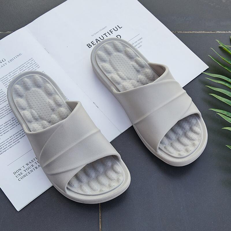 

Guys Open Toe Massage Sole Slippers, Grey