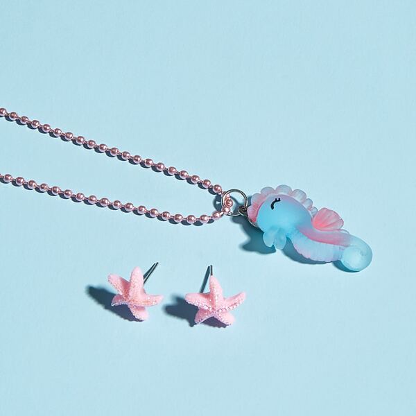 

3pcs Girls Starfish Decor Jewelry Set, Multicolor