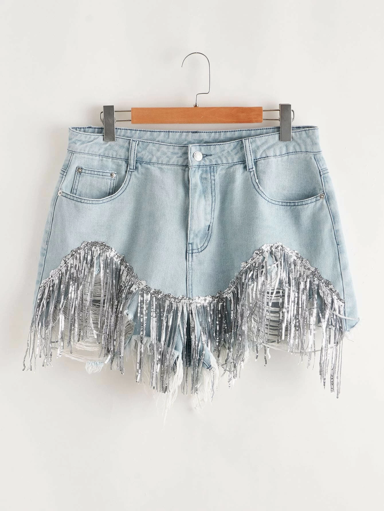Fringe sequin shorts clearance