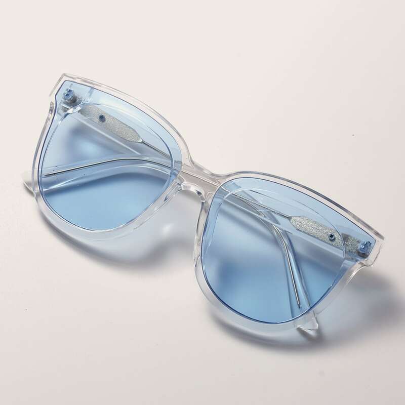 

Clear Round Frame Sunglasses, Blue