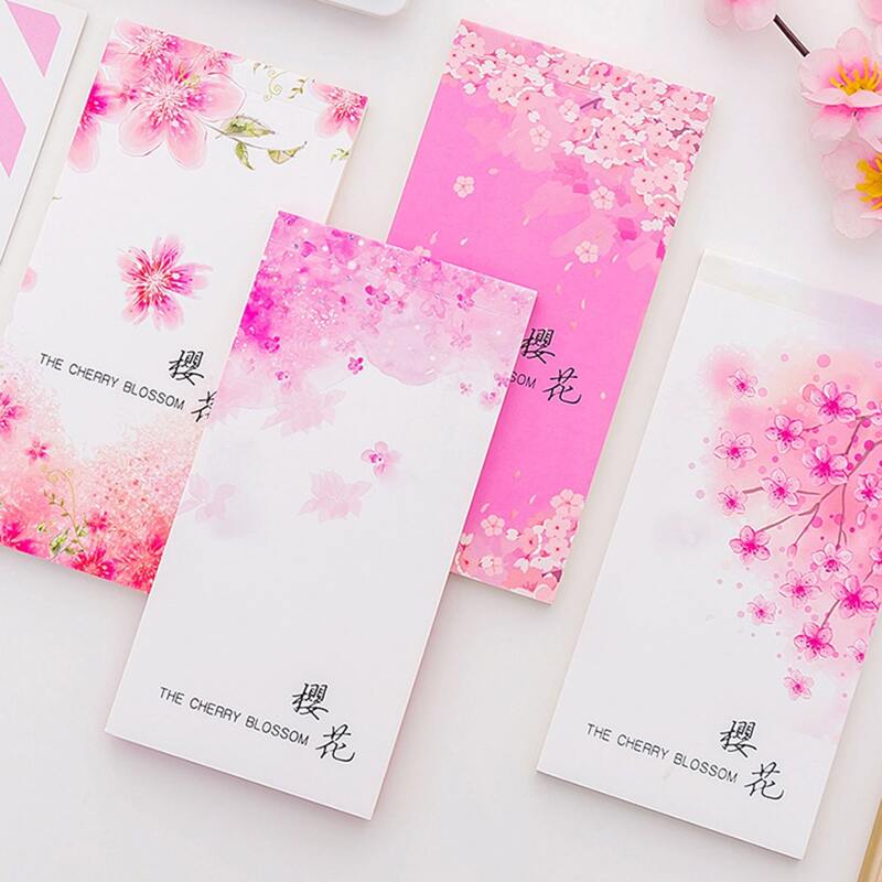 

4pcs Flower Print Note Pad, Multicolor