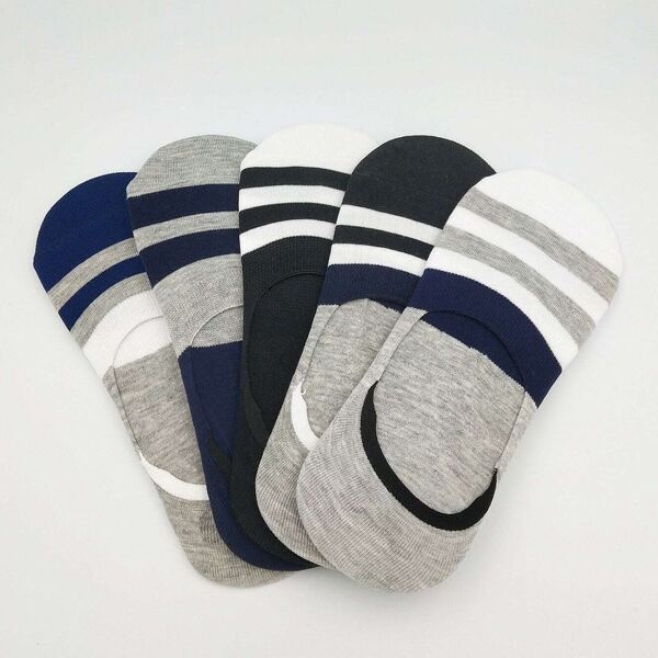 

5pairs Men Striped Pattern Socks, Multicolor