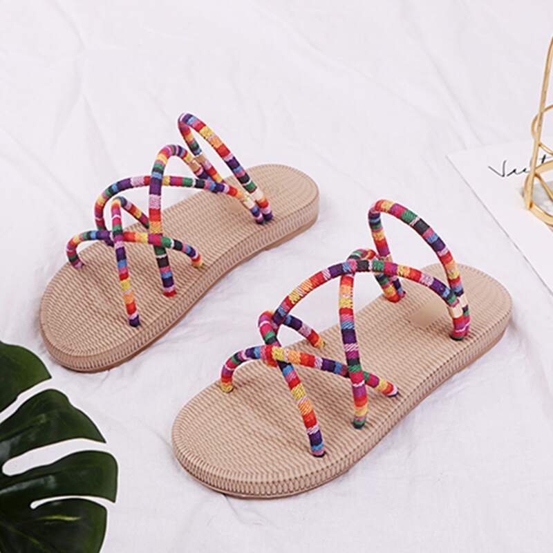 

Colorful Strap Sandals, Multicolor