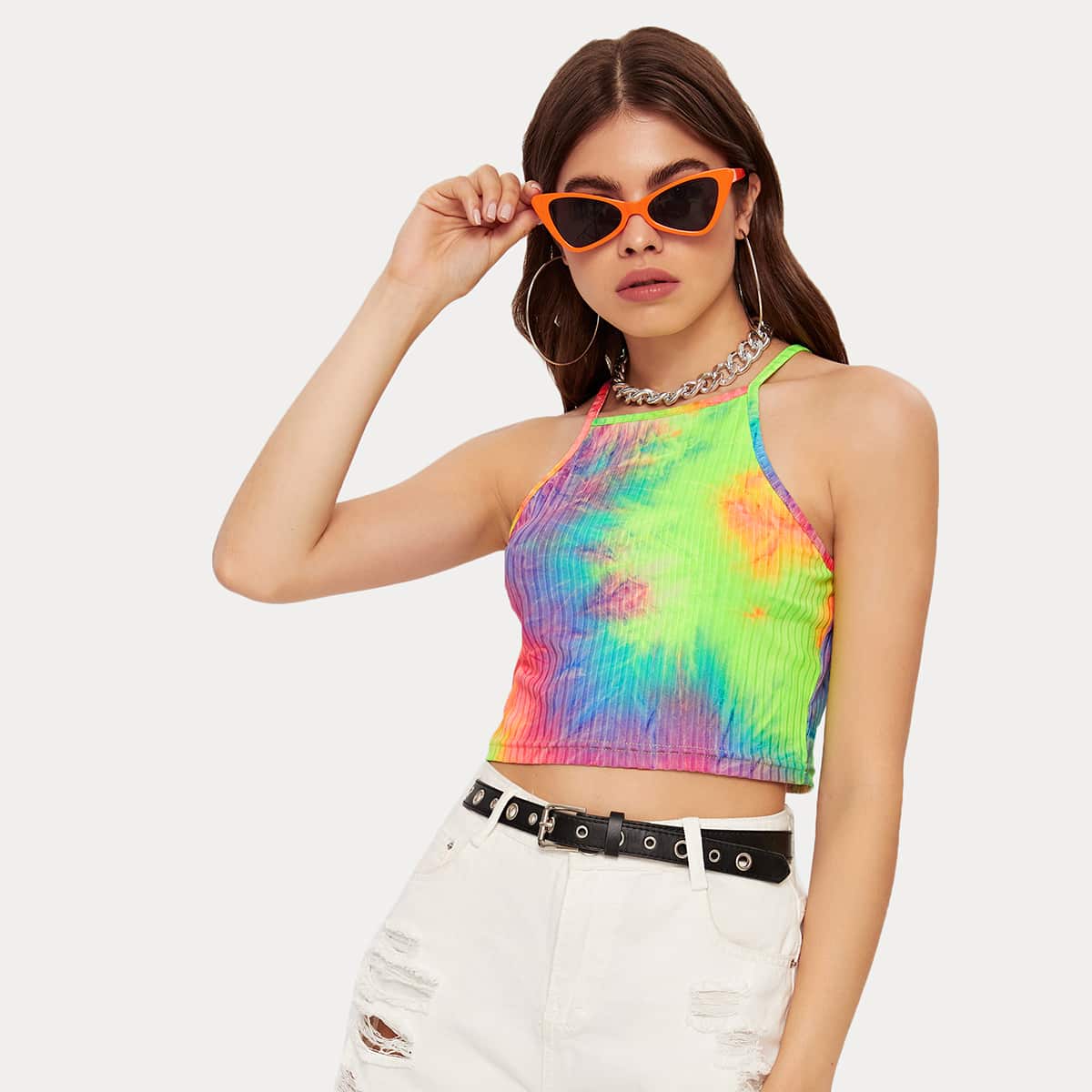 

Tie Dye Crop Top, Multicolor