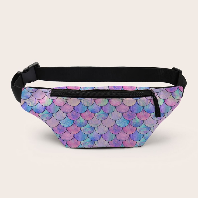 

Fish Scale Pattern Fanny Pack, Purple