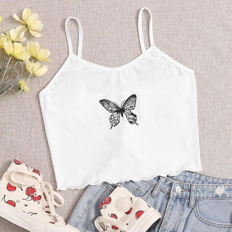 

Butterfly Print Cami, White