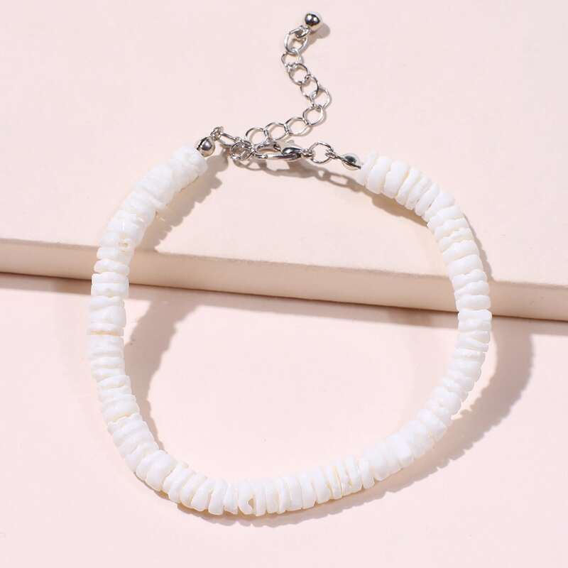 

1pc Layered Circle Bracelet, White