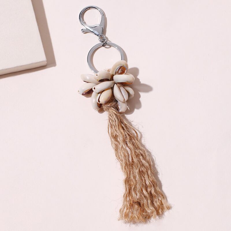 

1pc Tassel Shell Keychain, Multicolor