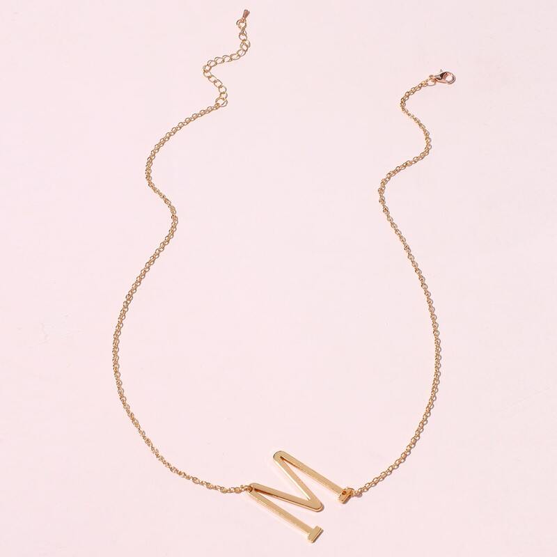 

1pc Letter Chain Necklace, Gold