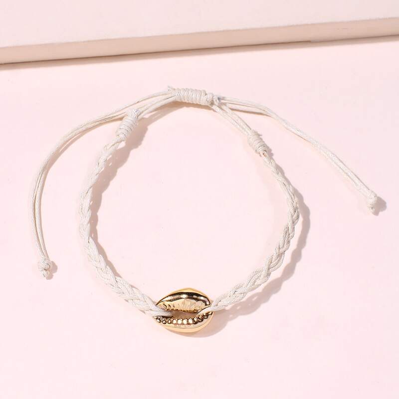 

1pc Braided Shell Bracelet, White
